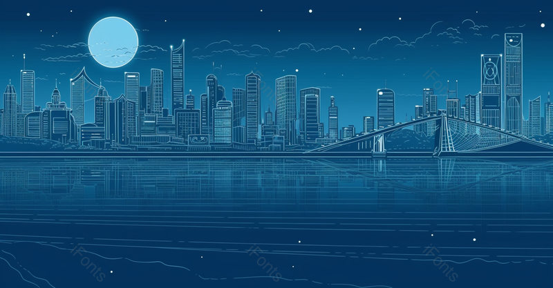 蓝色城市高楼都市线条手绘效果背景图,插画/手绘图,插画/手绘图库,插画/手绘图下载,插画/手绘